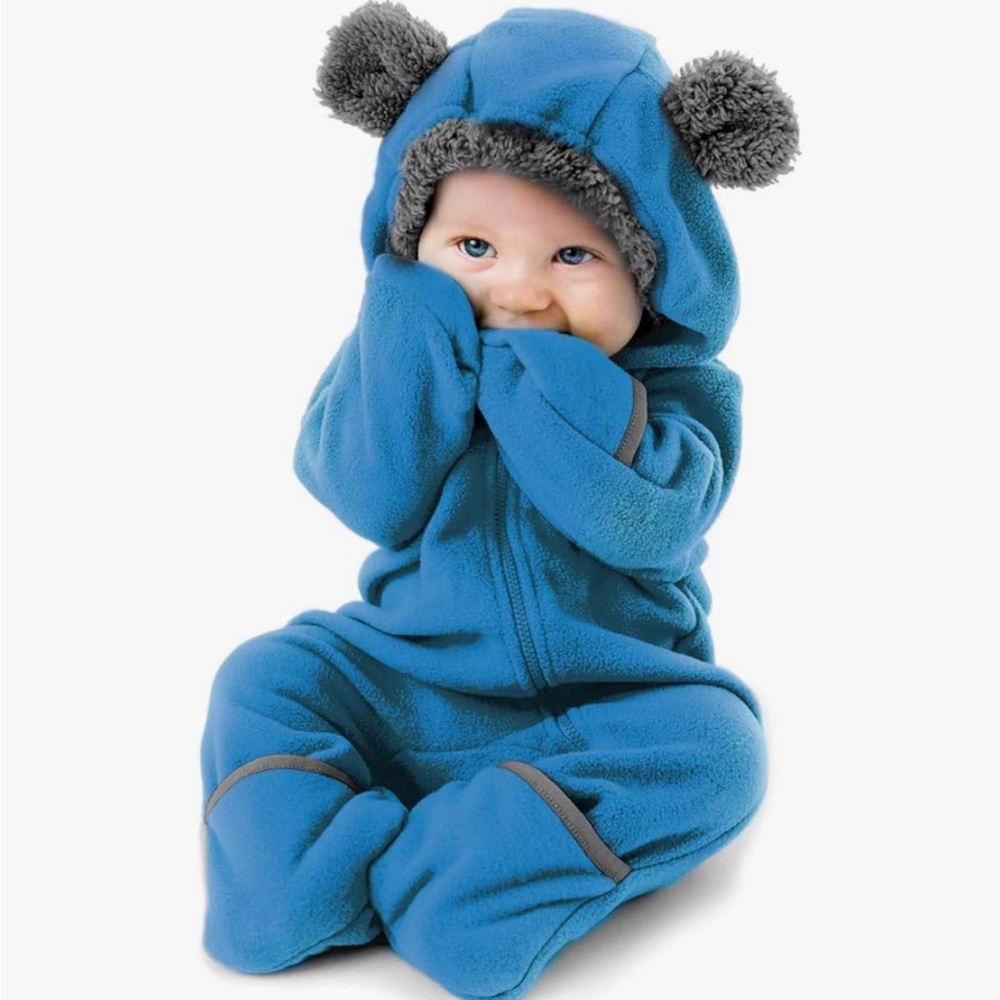 Cuddle Club Fleece Baby Bunting Bodysuit – Infant One Piece Hooded Outerwear
